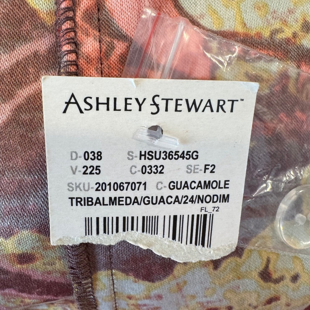 Ashley Stewart Tribal Meda Paisley Ankle Pants Plus Size‎ 24 Guacamole Green New - Picture 4 of 7